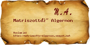Matriszottó Algernon névjegykártya